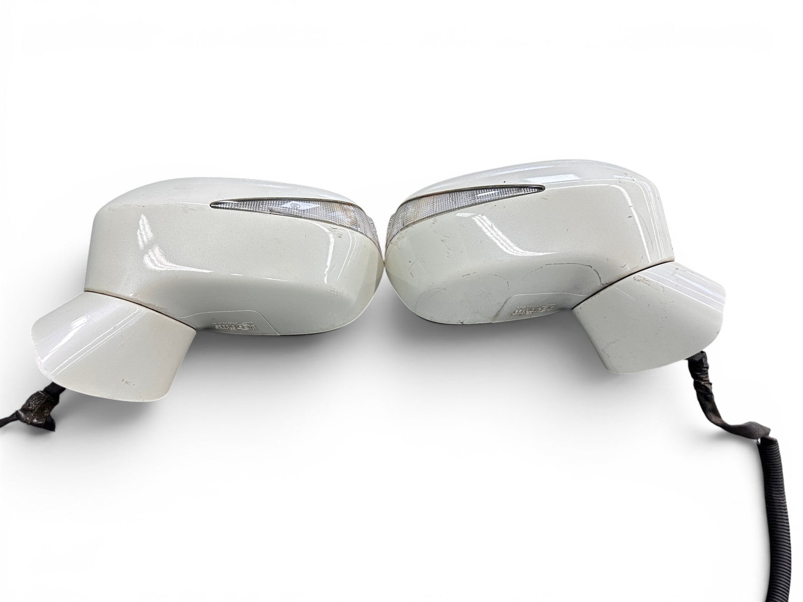 2006-2011 Honda Civic Sedan OEM White Power Mirrors w/ Turn Signals L & R SNA JDM #4