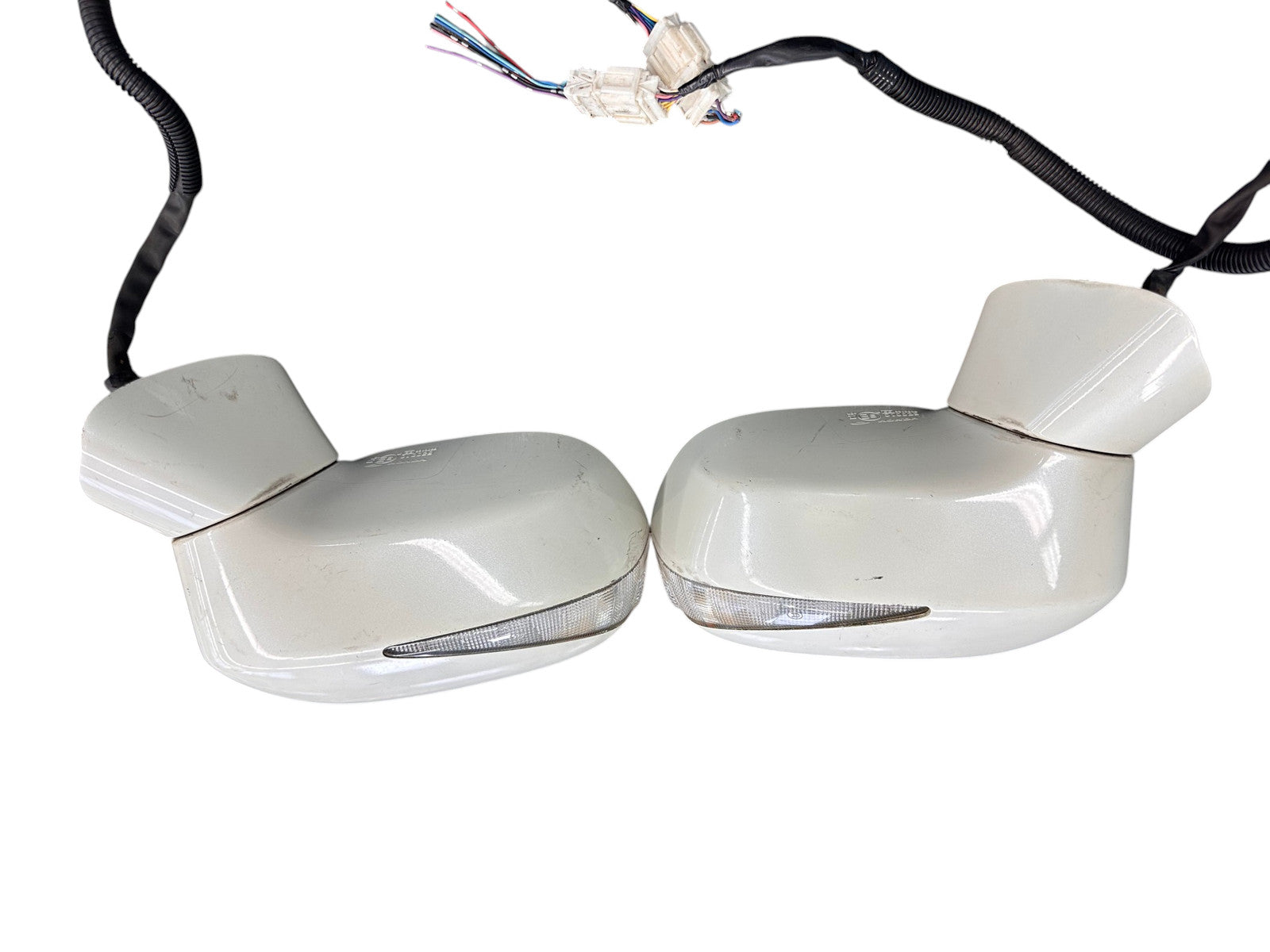 2006-2011 Honda Civic Sedan OEM White Power Mirrors w/ Turn Signals L & R SNA JDM #5