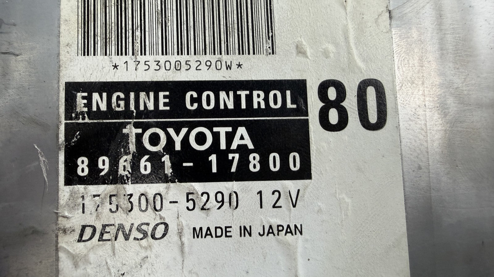 JDM Toyota MR-S ZZW30 OEM 6-Speed Manual ECU Brain Computer 89661-17800 1zz-fe