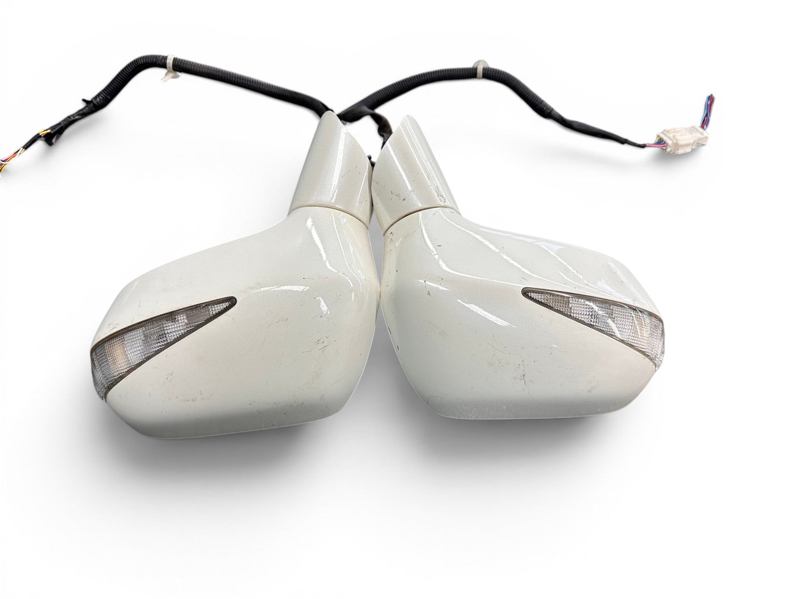 2006-2011 Honda Civic Sedan OEM White Power Mirrors w/ Turn Signals L & R SNA JDM #4