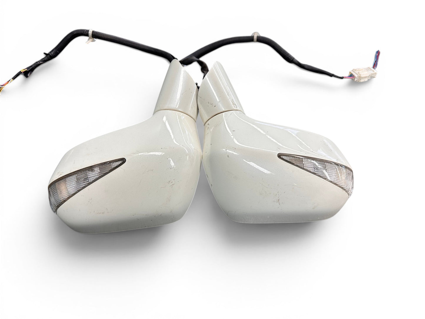 2006-2011 Honda Civic Sedan OEM White Power Mirrors w/ Turn Signals L & R SNA JDM #4
