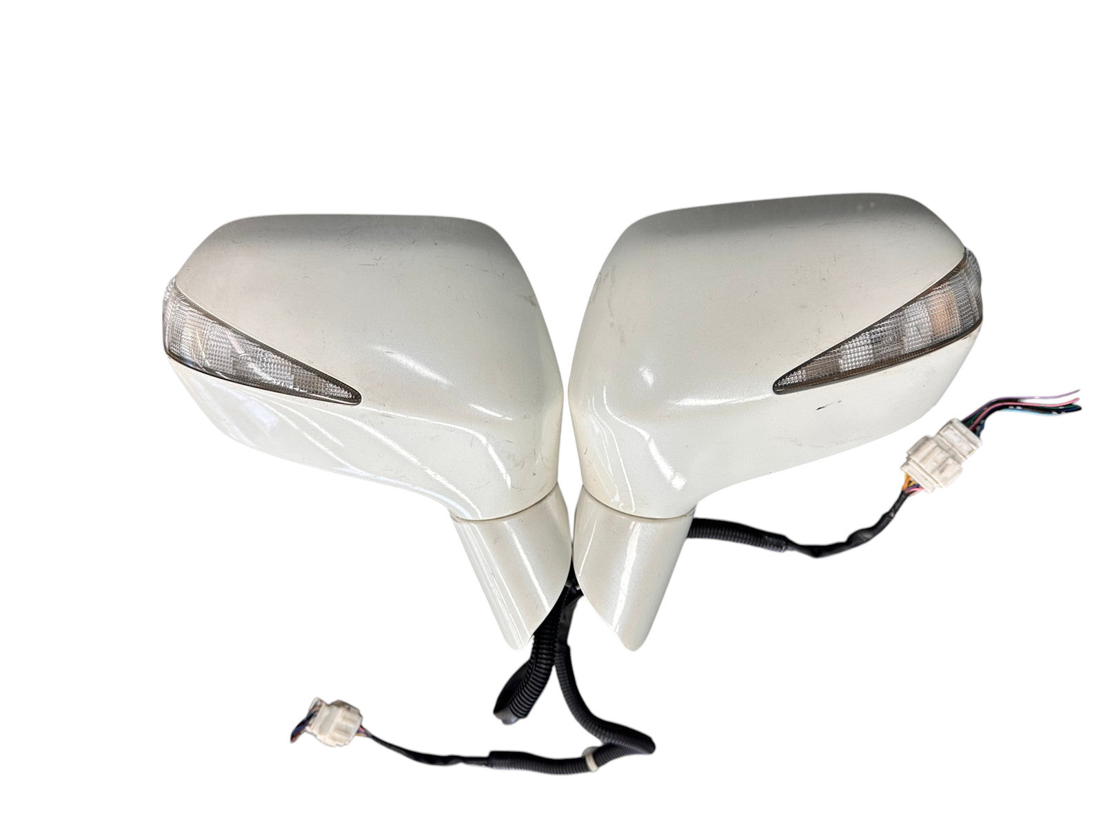 2006-2011 Honda Civic Sedan OEM White Power Mirrors w/ Turn Signals L & R SNA JDM #5