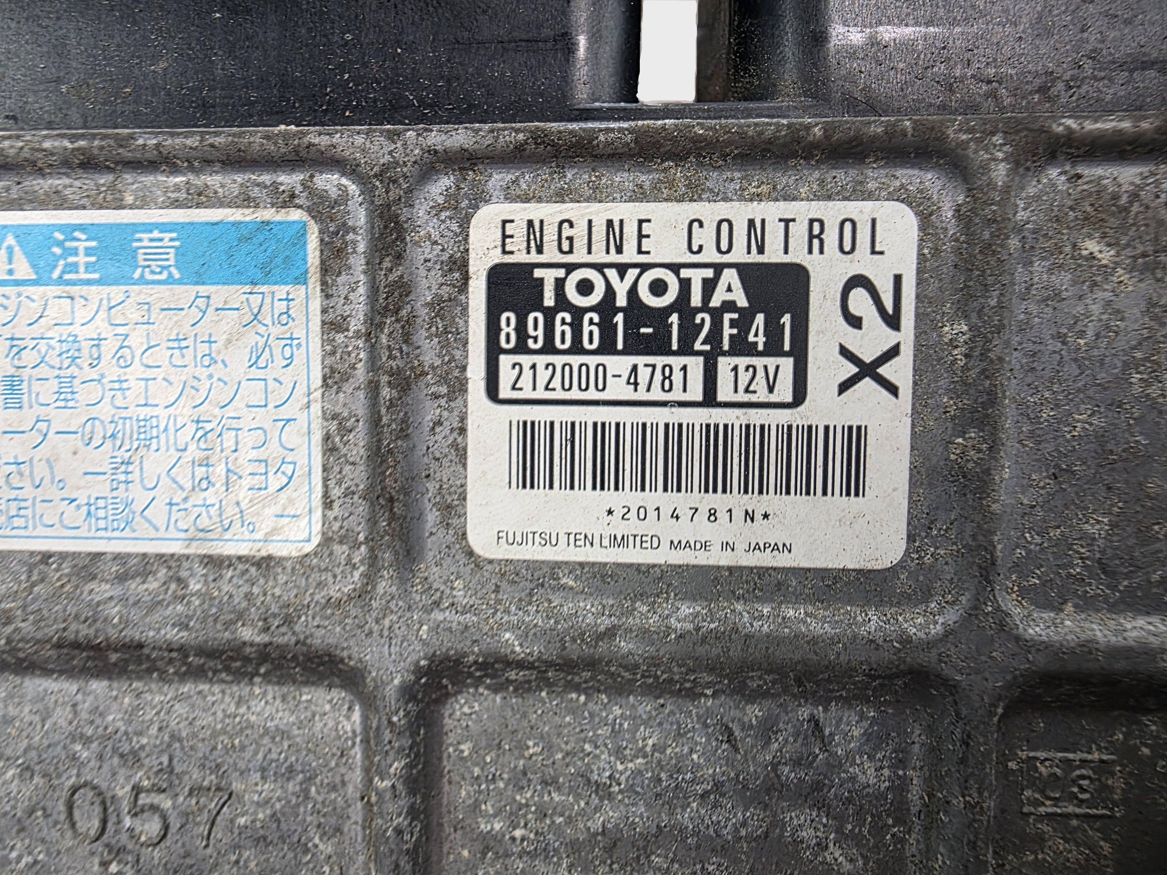JDM Toyota Corolla Rumion OEM Auto ECU (Engine Computer Unit) 89661-12F41 2zr-fe