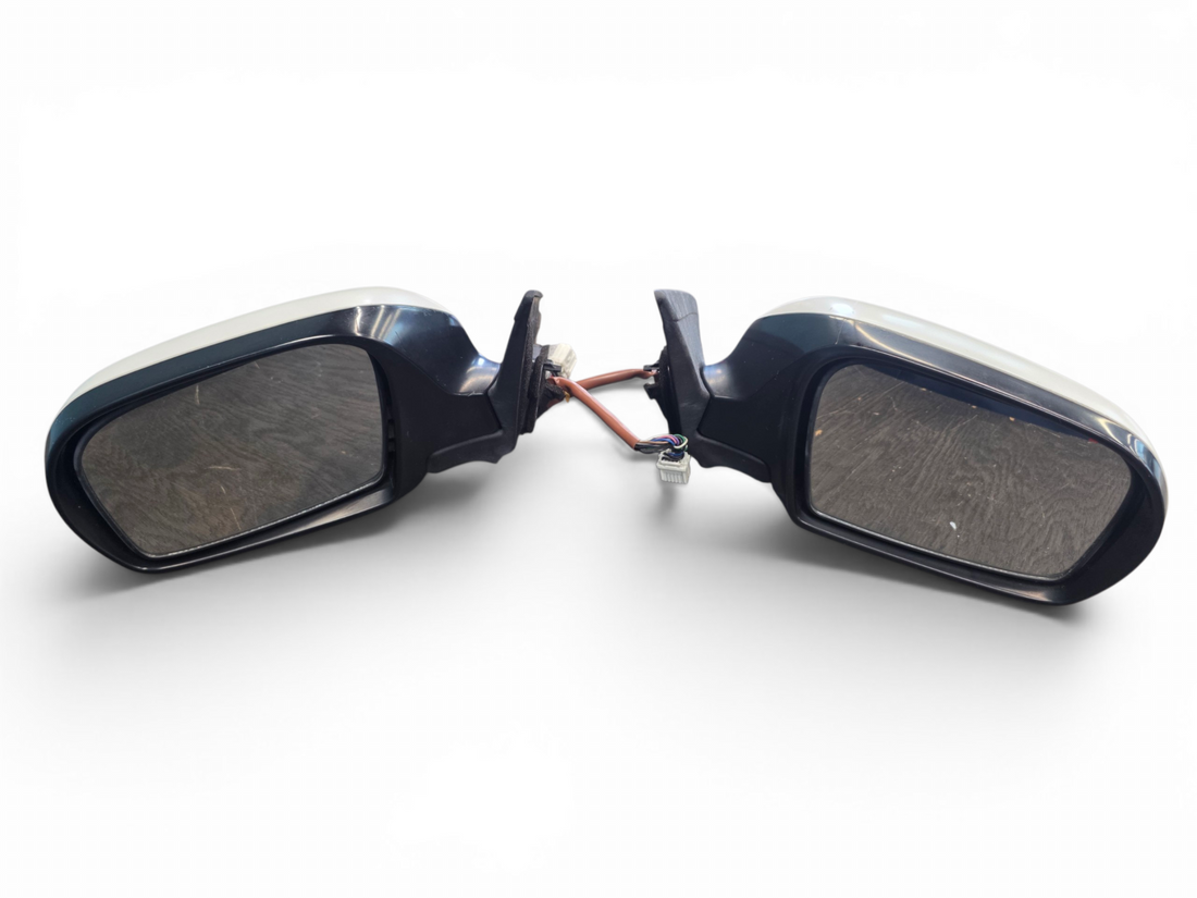 2008-2014 Subaru WRX STI OEM White Power Mirrors w/ Turn Signals L & R GVB JDM