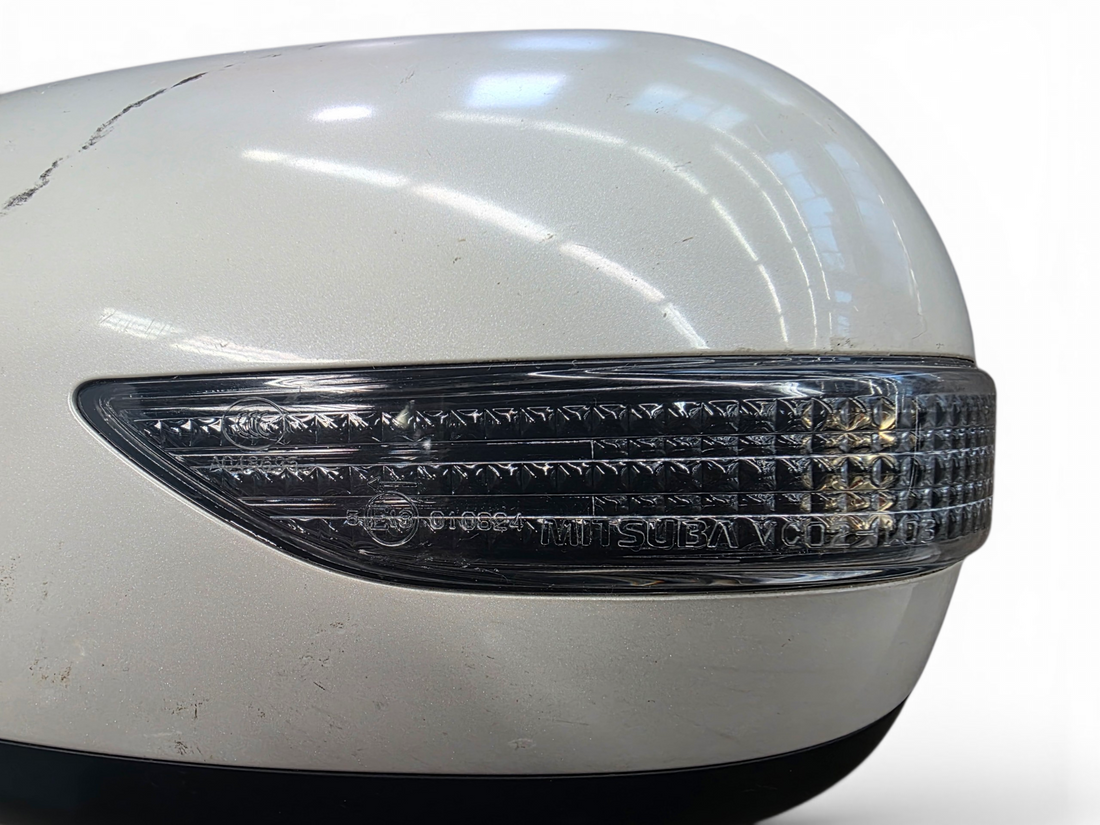 2008-2014 Subaru WRX STI OEM White Power Mirrors w/ Turn Signals L & R GVB JDM