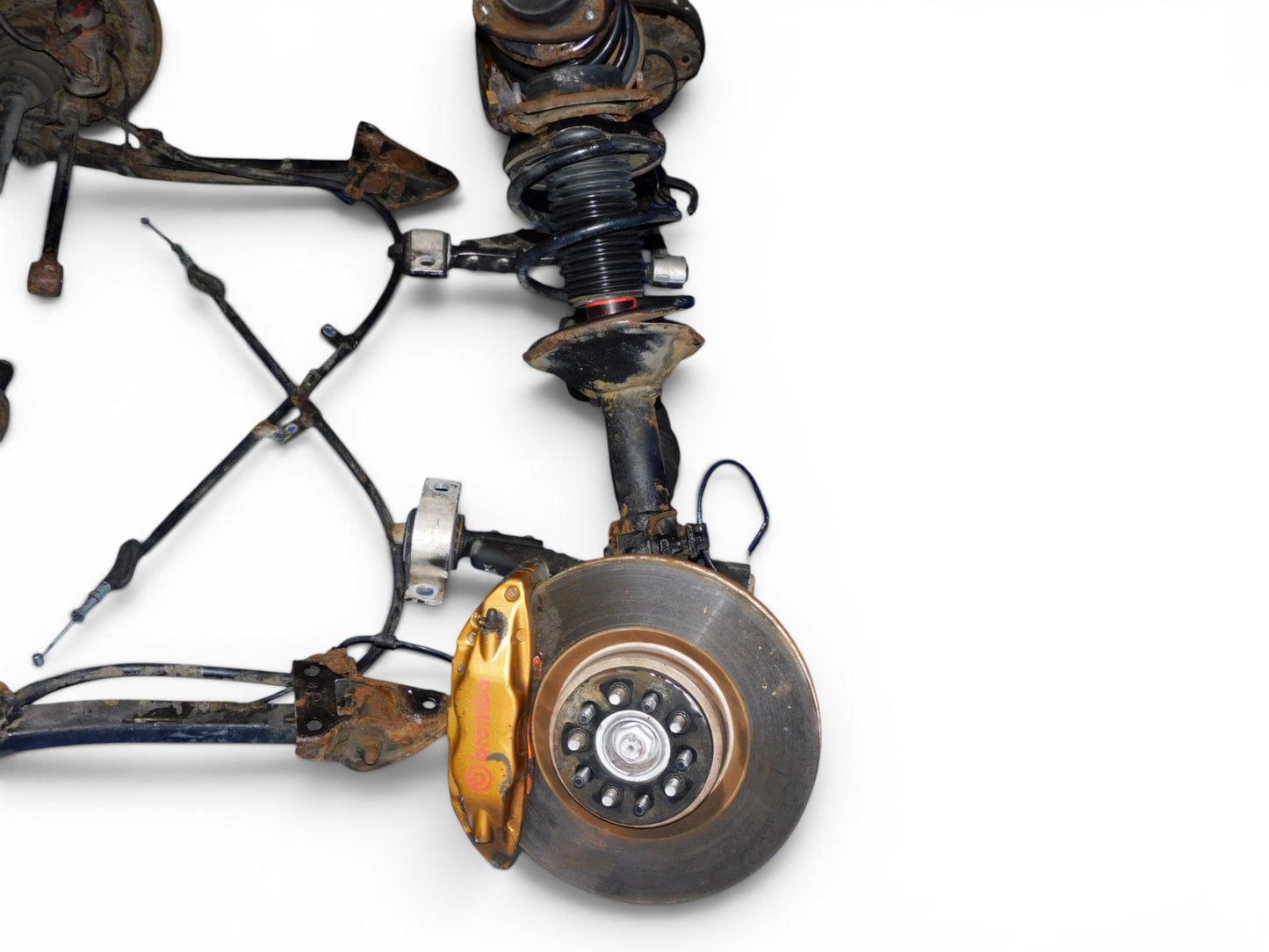 JDM Subaru WRX STI V7 OEM 5-Lug Brembo Front + Rear Brake Kit Set Calipers #2