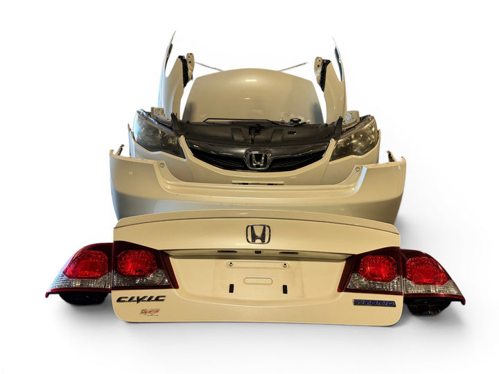JDM Honda Civic Hybrid FD3 Front & Rear Conversion White Hood Fenders Headlights Bumpers Taillights JDM LDA-MF5 #3