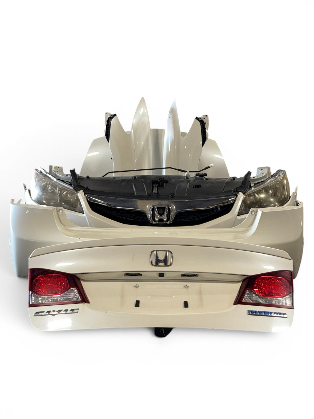 JDM Honda Civic Hybrid FD3 Front & Rear Conversion White Hood Fenders Headlights Bumpers Taillights JDM LDA-MF5 #7