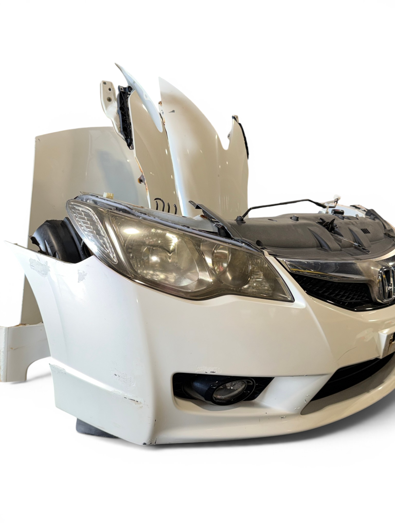 JDM Honda Civic Hybrid FD3 Front & Rear Conversion White Hood Fenders Headlights Bumpers Taillights JDM LDA-MF5 #7