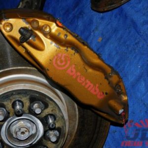 JDM SUBARU IMPREZA WRX STI V7 OEM 5-LUG BREMBO FRONT+REAR BRAKE KIT SET #2 6